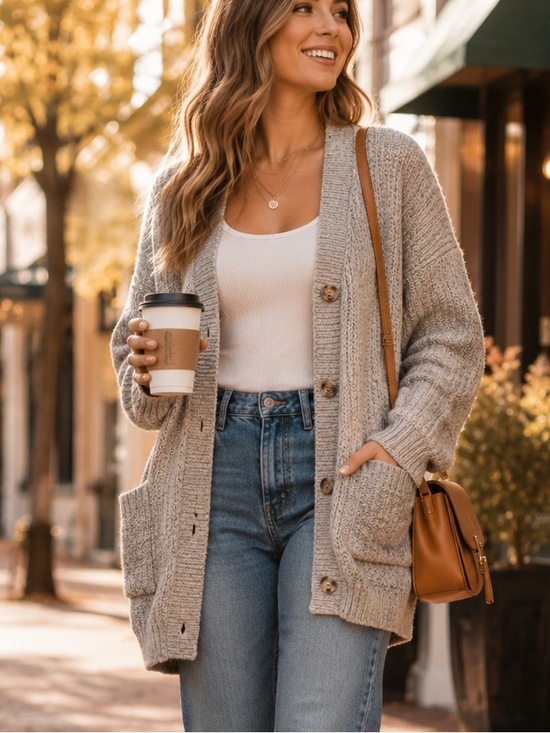 By Anthropologie Sweaters - By Anthropologie Oversized Merino Wool Blend Chunky Knit Cardigan Sweater L